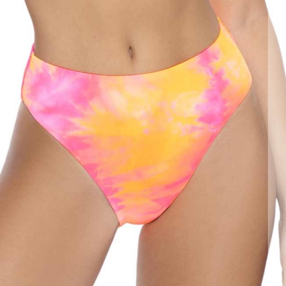 PilyQ Swim Corona Tie Dye Hillary High Waist Full NWT